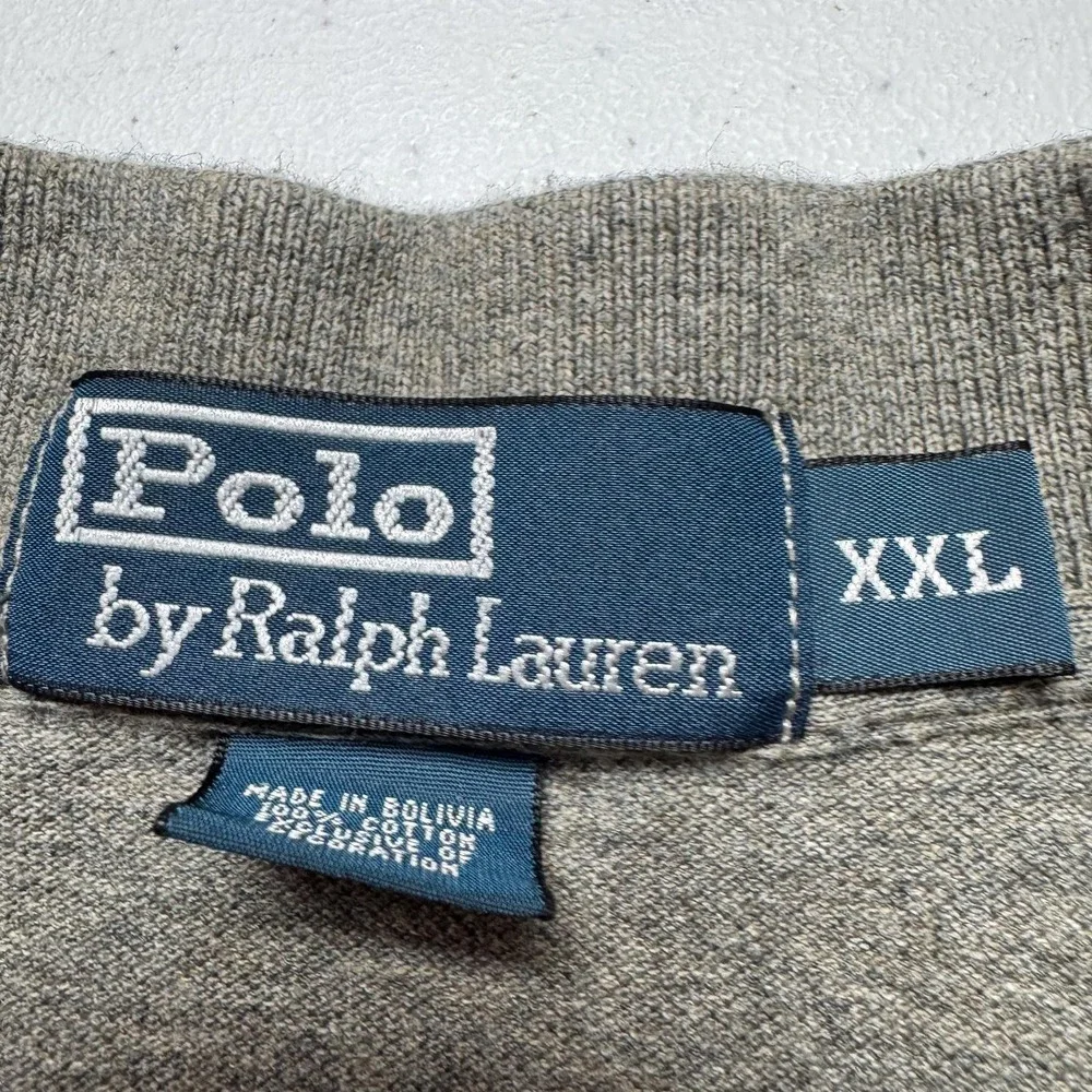 Polo Ralph Lauren Polo Shirt‎ Mens 2XL Gray Long Sleeve Embroidered Pony Cotton